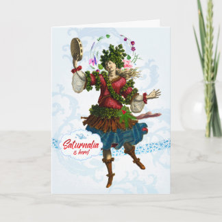 Carte de voeux de bacchante de saturnales