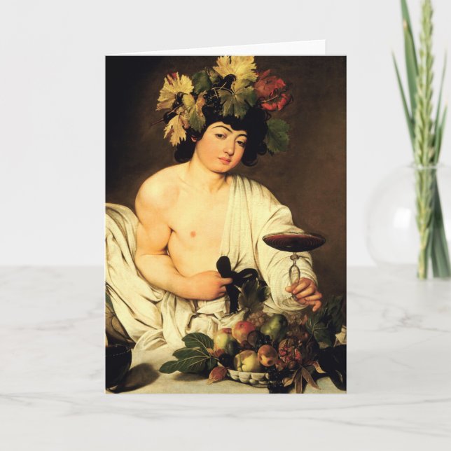 Carte de voeux de Bacchus de Caravaggio (Devant)