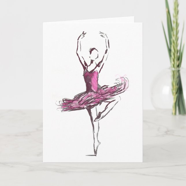 Carte de voeux de ballerine (Devant)