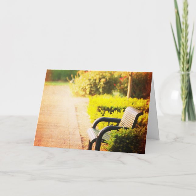 Carte de voeux de banc de parc (Devant)