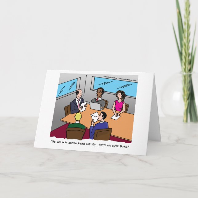 Carte de voeux de bande dessinée de comptabilité (Devant)