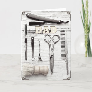 Carte de vœux de barber pour la fête des pères ann