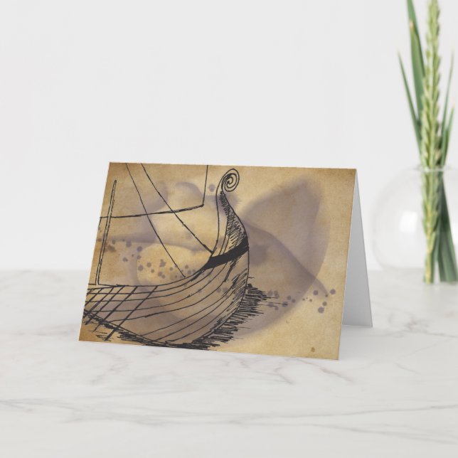 Carte de voeux de Barden de bateau de Viking (Devant)