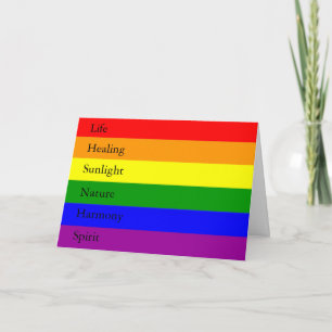 Carte de vœux de base LGBT Rainbow avec significat