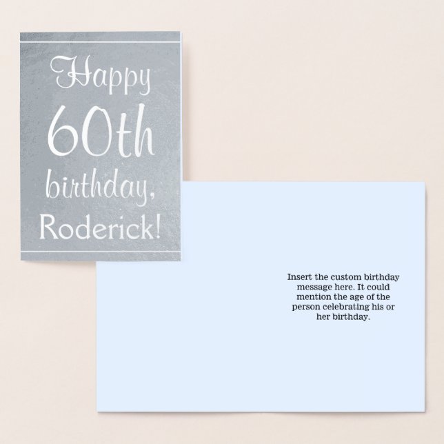 Carte de voeux de base Silver Foil 60e anniversair (Affichage)