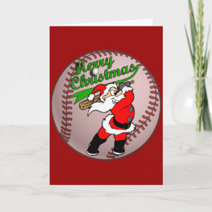 Carte de voeux de baseball Père Noël Christmas 2