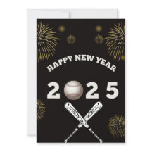 Carte de vœux de baseball pour la nouvelle année 2