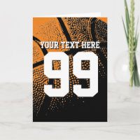 Carte de vœux de basket-ball avec le numéro du mai