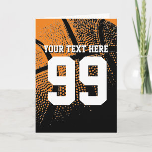 Carte de vœux de basket-ball avec le numéro du mai