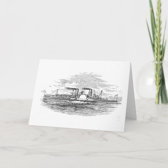 Carte de voeux de bateau à  vapeur du Mississippi (Devant)