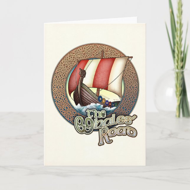 Carte de voeux de bateau de Viking de la route des (Devant)