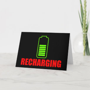 Carte de voeux de batterie recharge