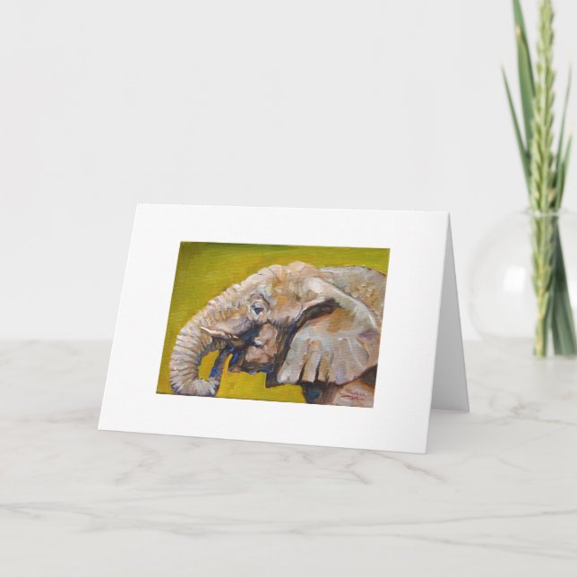 Carte de voeux de beaux-arts d'éléphant (Devant)