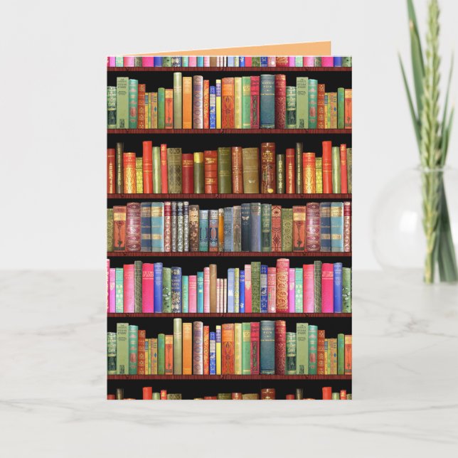 carte de voeux de bibliothèque laissée vide (Devant)