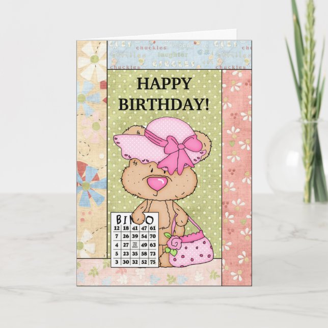 Carte de voeux de bingo-test d'anniversaire (Devant)