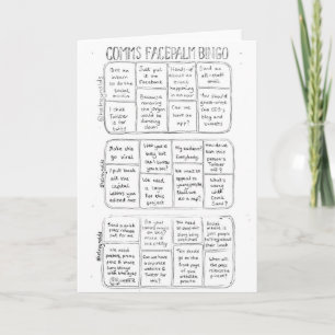 Carte de voeux de bingo-test de Comms Facepalm