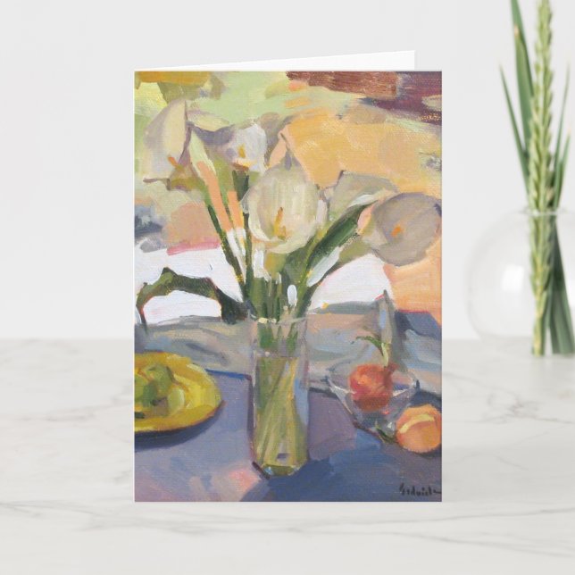 Carte de voeux de blanc de carte d'art (Devant)
