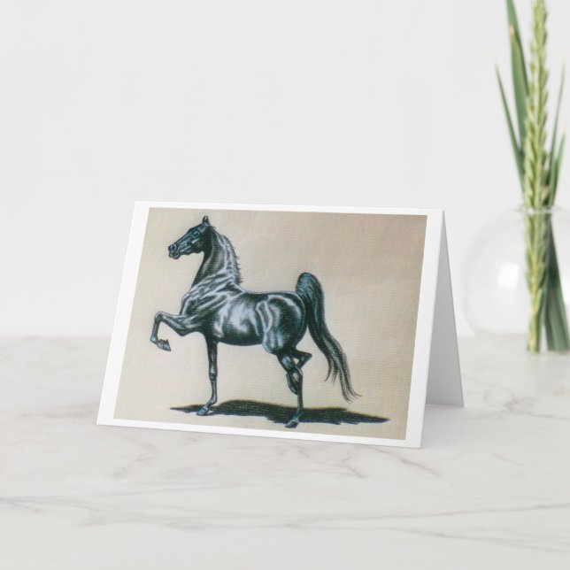 Carte de voeux de blanc de cheval de Saddlebred (Devant)
