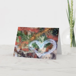 Carte de voeux de blanc de coeur de graffiti