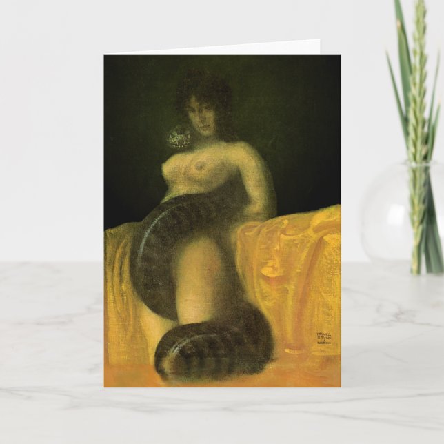 Carte de voeux de blanc de fille de serpent (Devant)