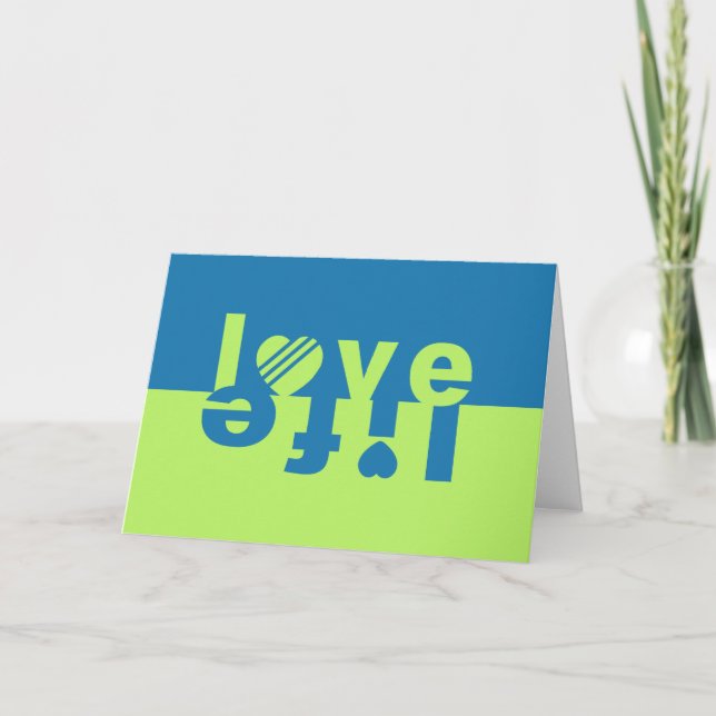 Carte de voeux de blanc de la VIE d'AMOUR (Devant)