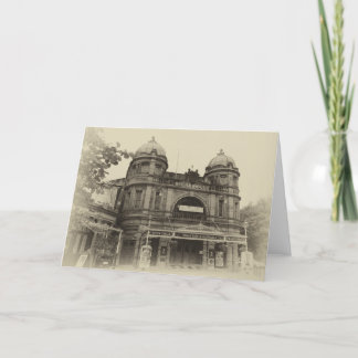 Carte de voeux de blanc de sépia de théatre de