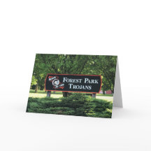 Carte de voeux de blanc d'école de Forest Park