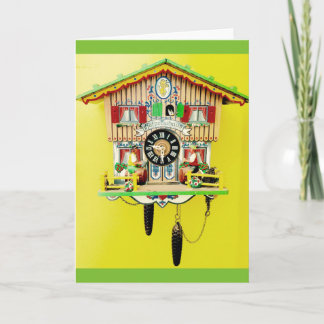 Carte de voeux de blanc d'horloge de coucou