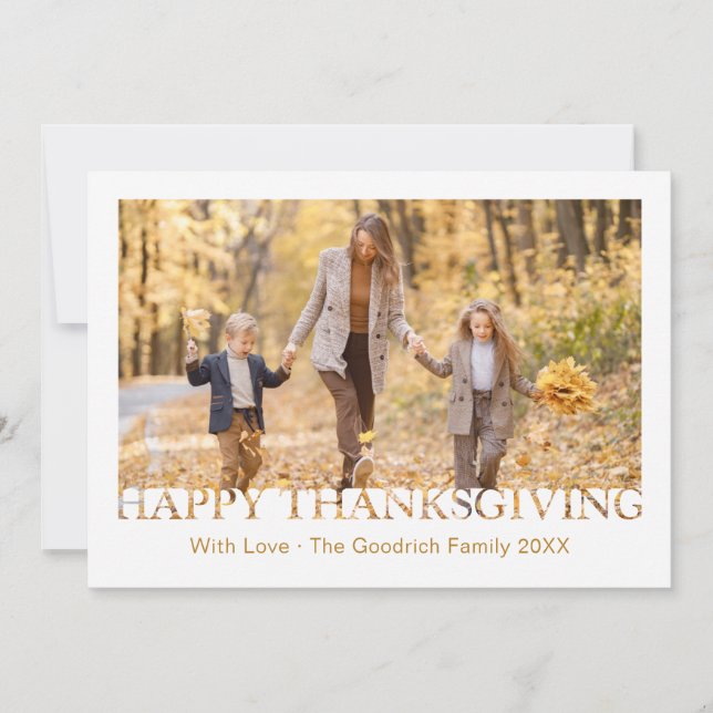 Carte de voeux de bon thanksgiving Photo Holiday (Devant)