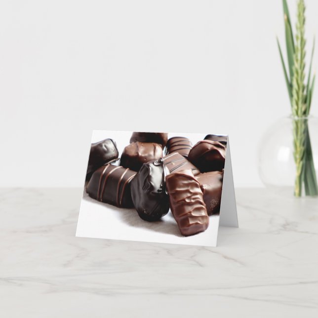 Carte de voeux de bonbons au chocolat #1 11100 (Devant)