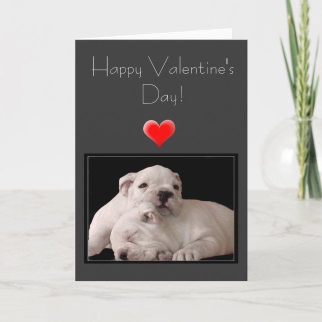 Carte de voeux de bouledogue de heureuse (Devant)