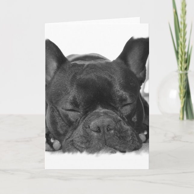 Carte de voeux de bouledogue français (Devant)
