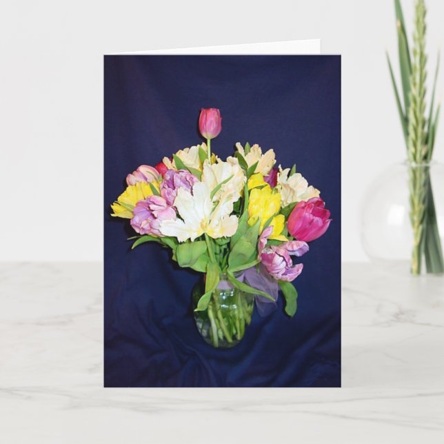 Carte de voeux de bouquet de tulipe (Devant)