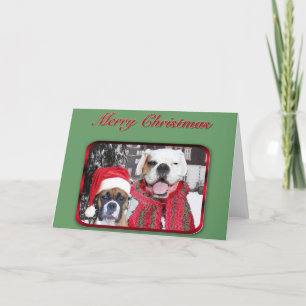 carte de voeux de boxeurs de Joyeux Noël