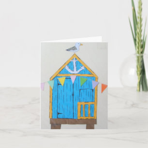 carte de voeux de cabane de plage