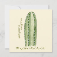 Carte de vœux de cactus Mexican Fencepost