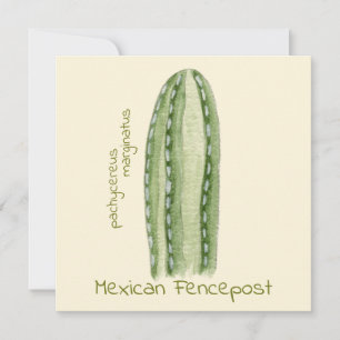 Carte de vœux de cactus Mexican Fencepost