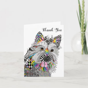 Carte de voeux de Cairn Terrier joli et coloré