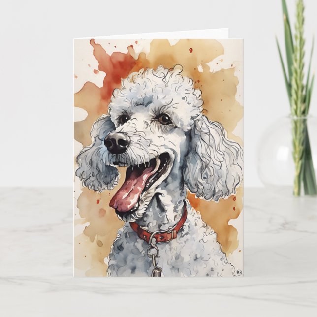Carte de voeux de caniche (Devant)