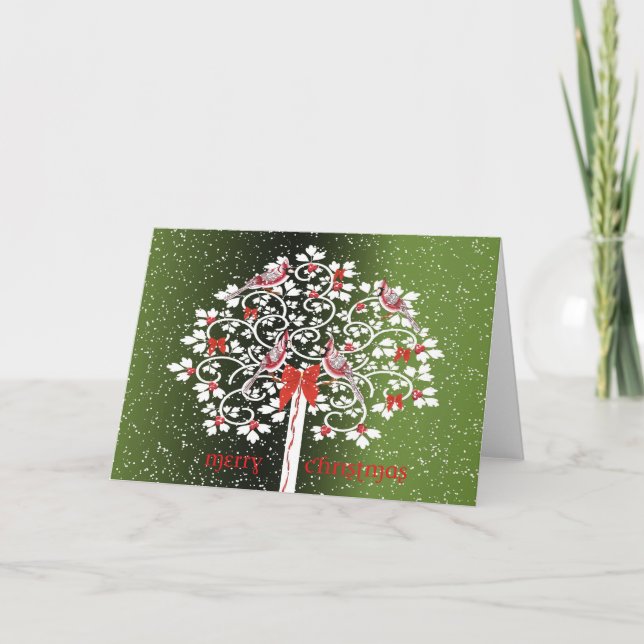 Carte de voeux de cardinaux de Noël (Devant)