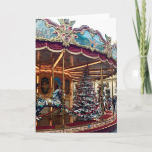 Carte de voeux de carrousel de Noël