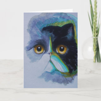 Carte de voeux de CAT PERSAN de SMOKING, enveloppe