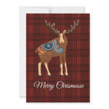 Carte de vœux de cerf de Noël