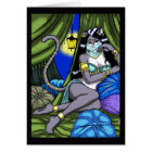 Carte de voeux de chat de harem