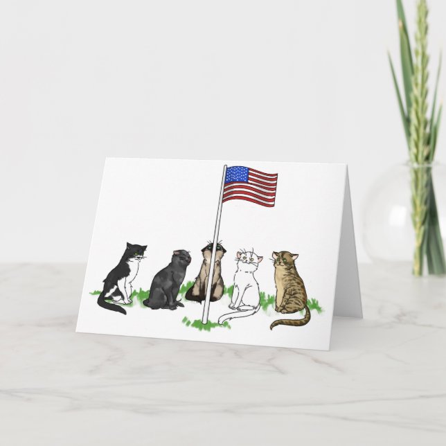 Carte de voeux de chat de Jour du Souvenir (Devant)