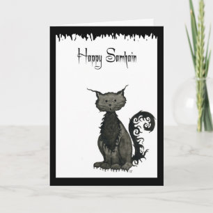 Carte de voeux de chat de Samhain