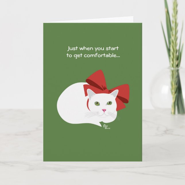 Carte de voeux de chat de vacances (Devant)
