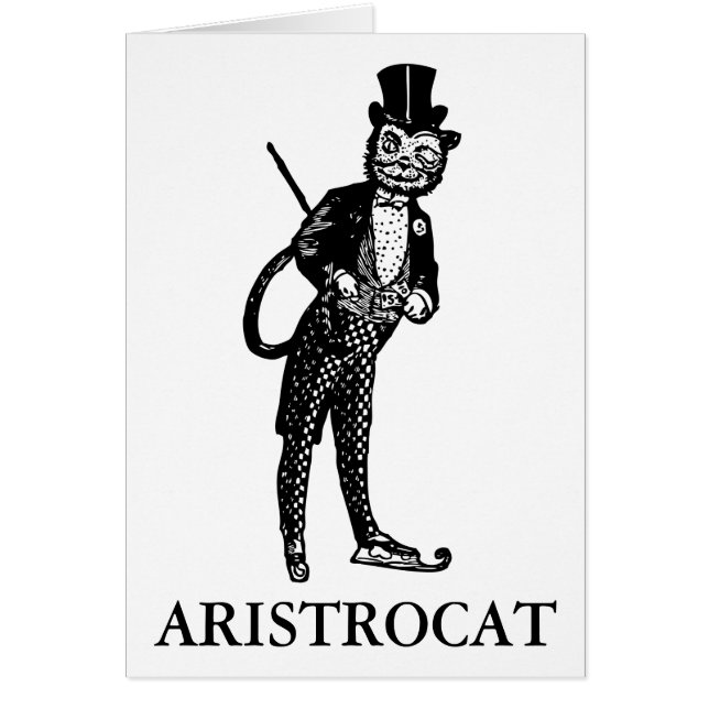 Carte de voeux de chat victorienne, Aristrocat (Devant)