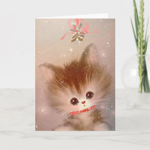 Carte de voeux de chaton de Noël
