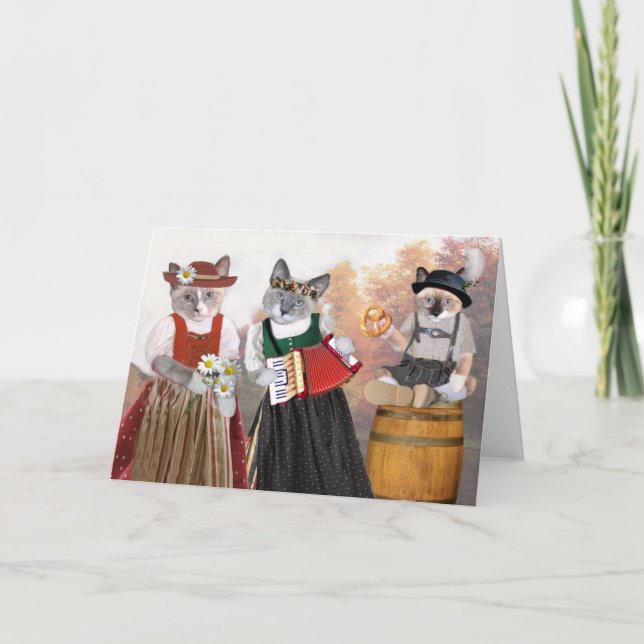 Carte de voeux de chaton d'Oktoberfest (Devant)